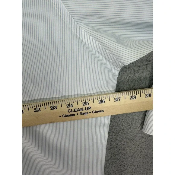 Brooks Brothers Shirt Mens 17.5 33 Traditional Fit Non Iron Blue White Stripe